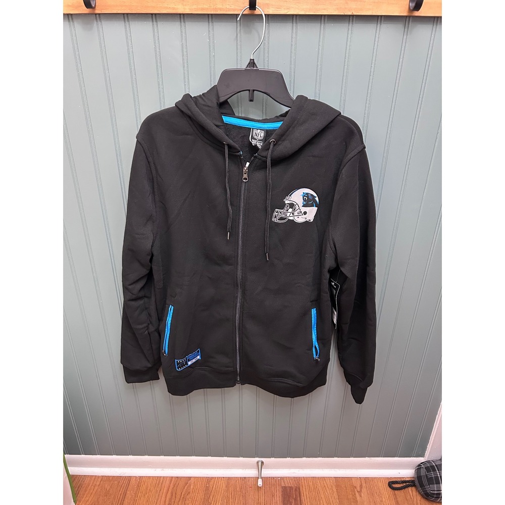 Carolina‎ Panthers NFL Team Apparel Mens Black Full Zip Hoodie Jacket M